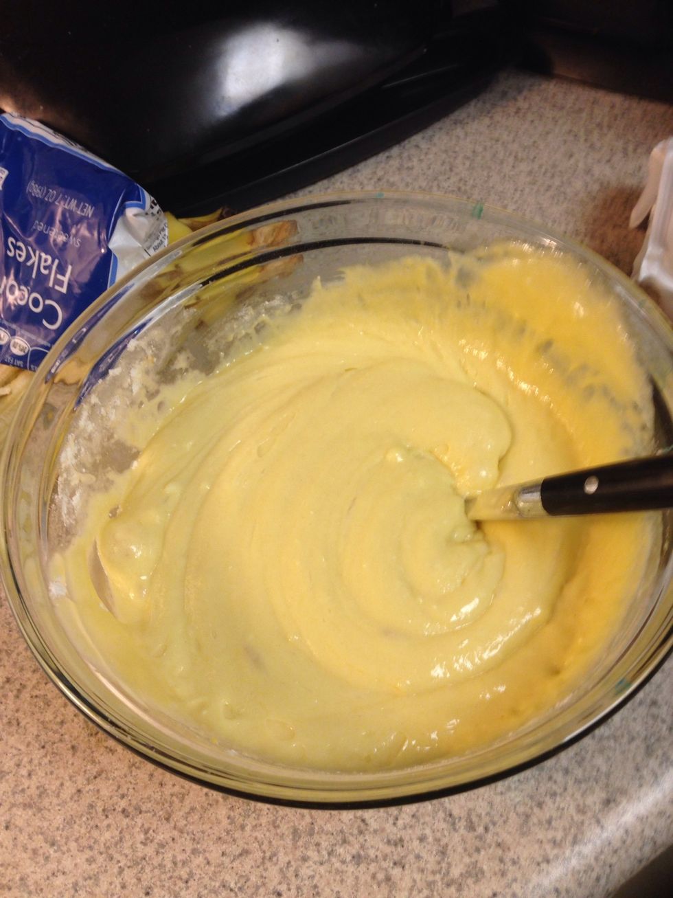 With an electric mixer, beat cake mix, eggs, oil, water, and sour cream on low until combined. Beat on high for 2 minutes.