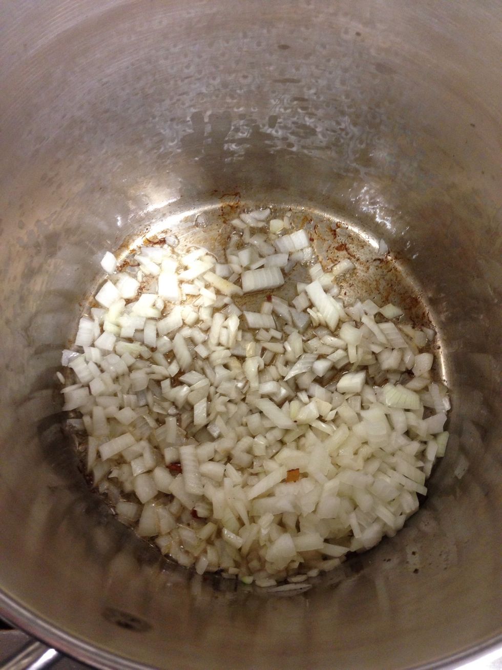 With bacon fat cook onions till soft