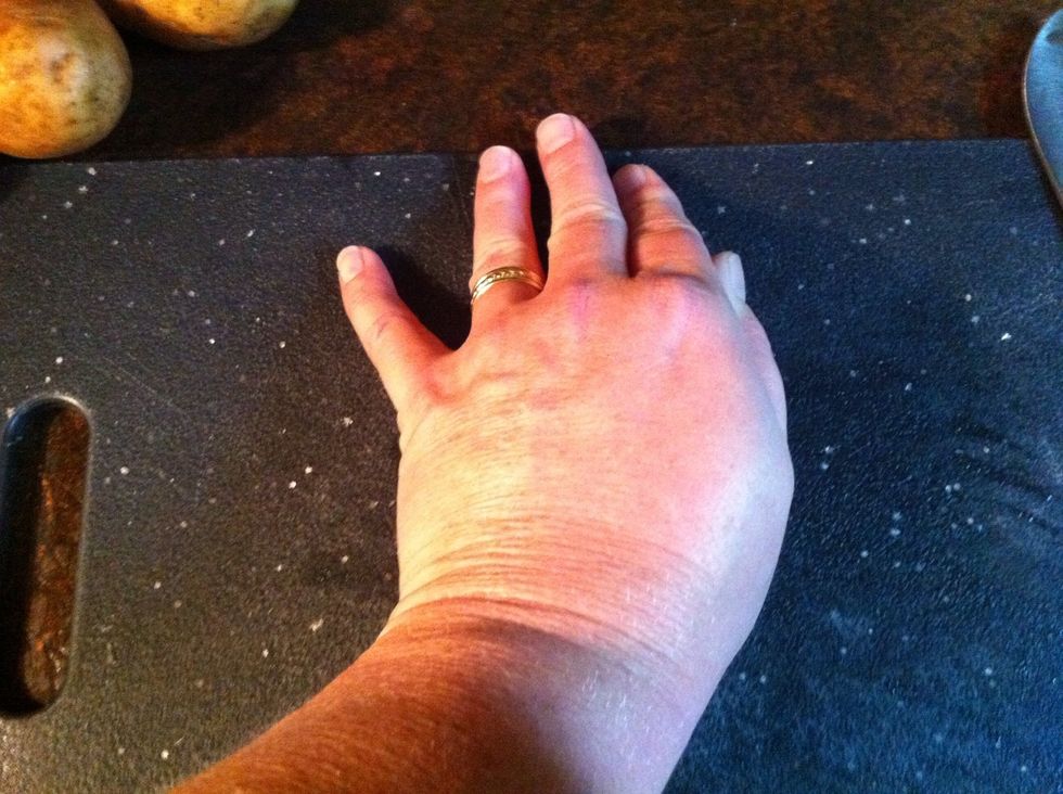 With heel of hand on bulb, press down to release the jacket. You will hear a crunch.