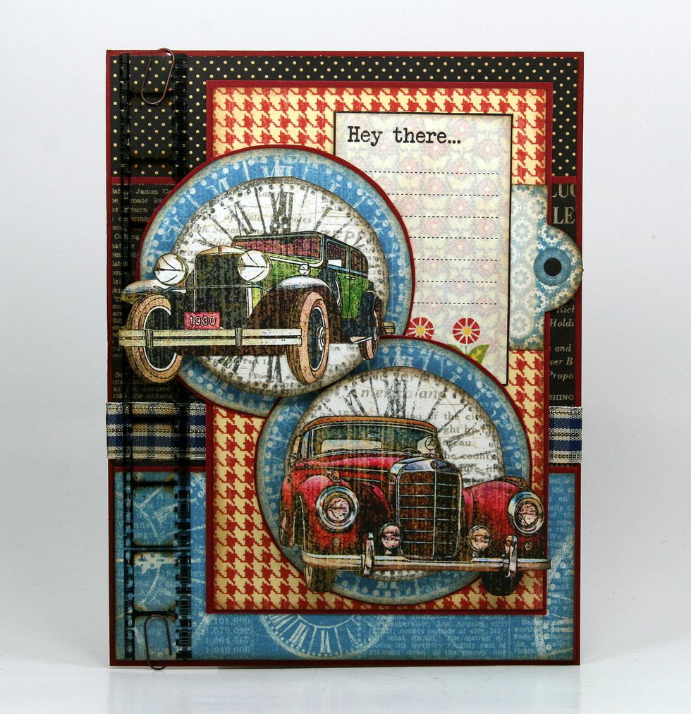 With more foam spacers add 2 trimmed vintage cars from Graphic 45 Times Nouveau ~Lollapalooza.
