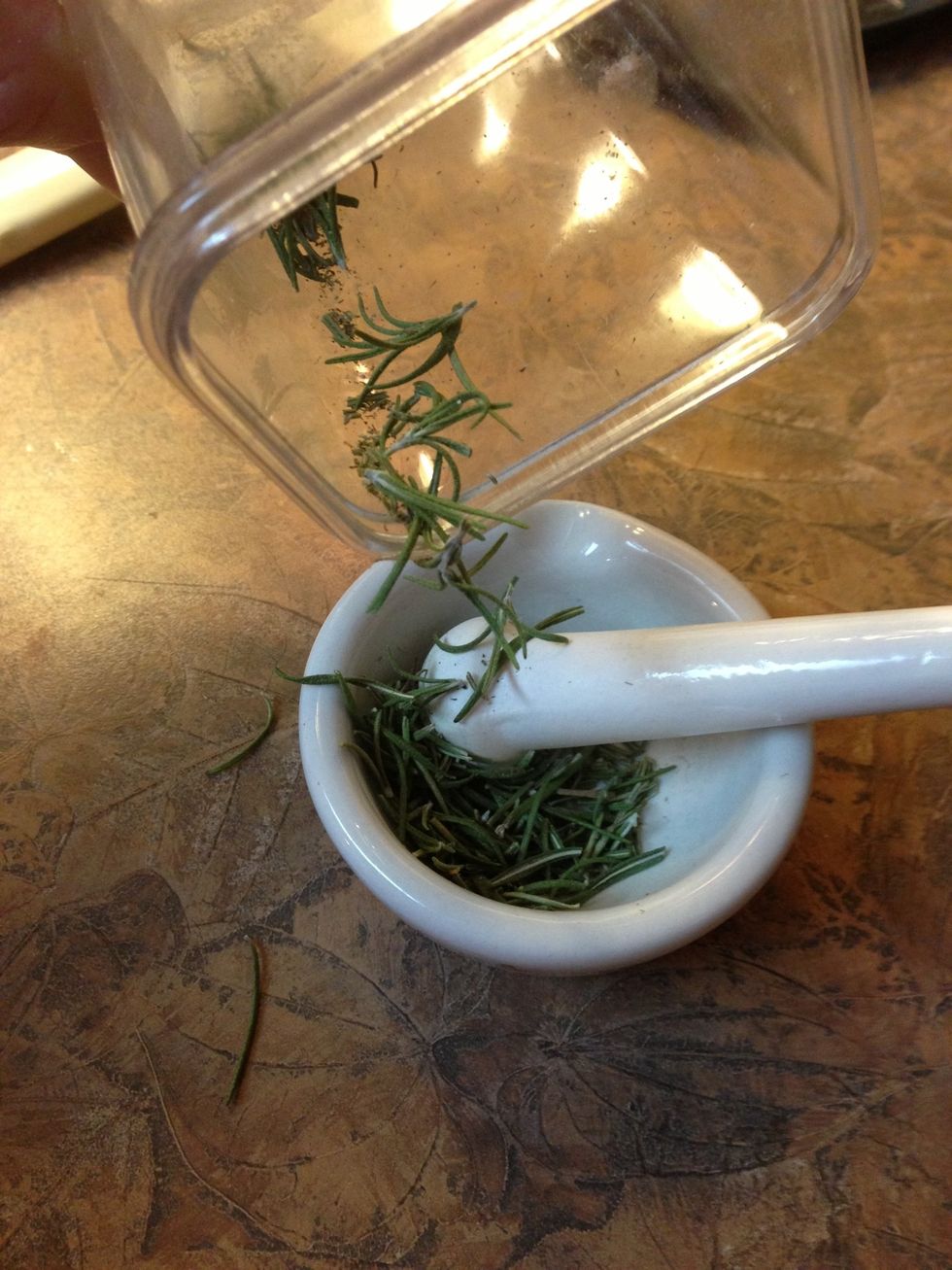 With my dried Rosemary, I poured out some to crush.