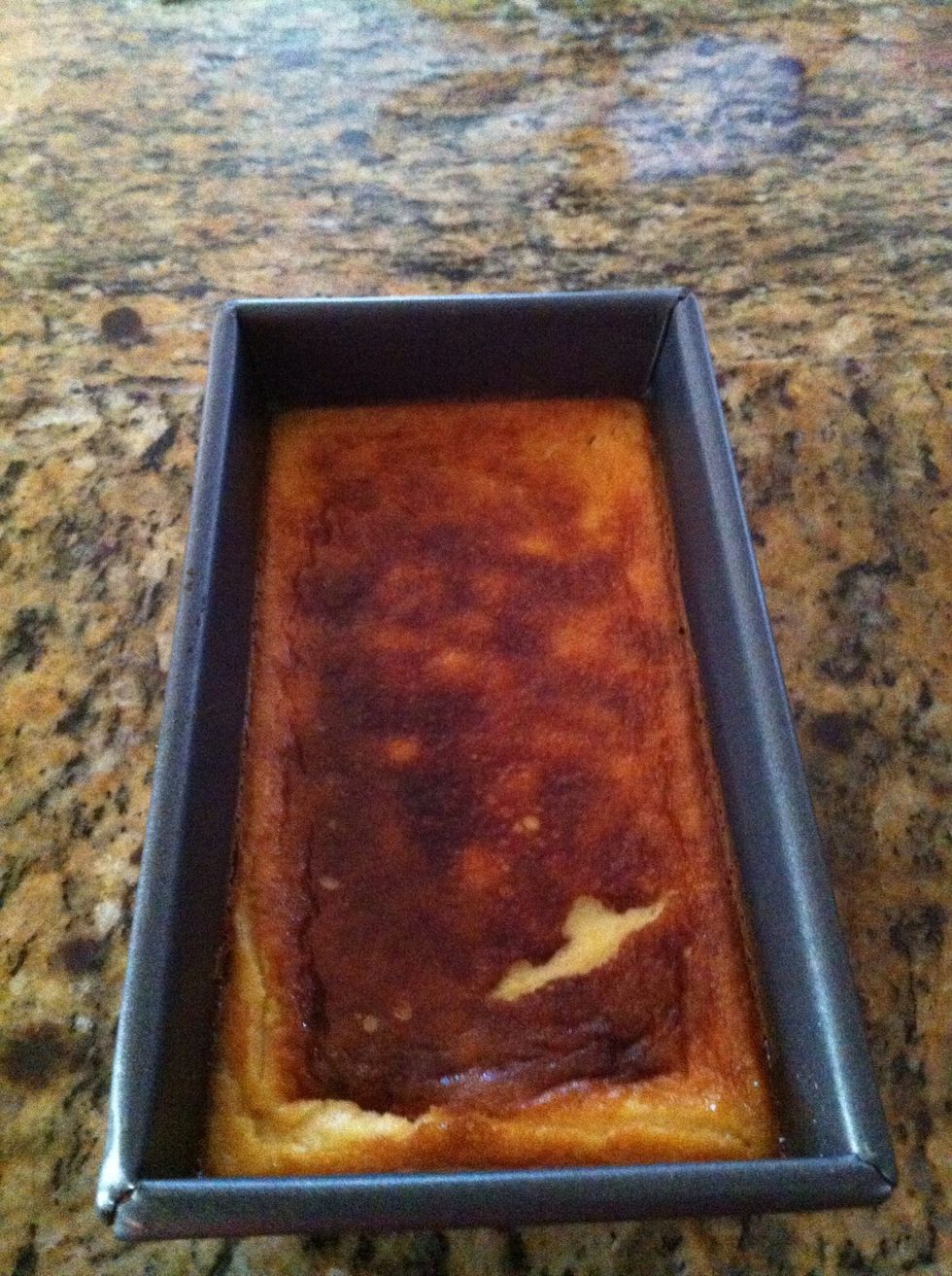 with nife ... poke it and check if comes out clean ... is done .. set aside let it cool ... then to the refrigirator for one hour....