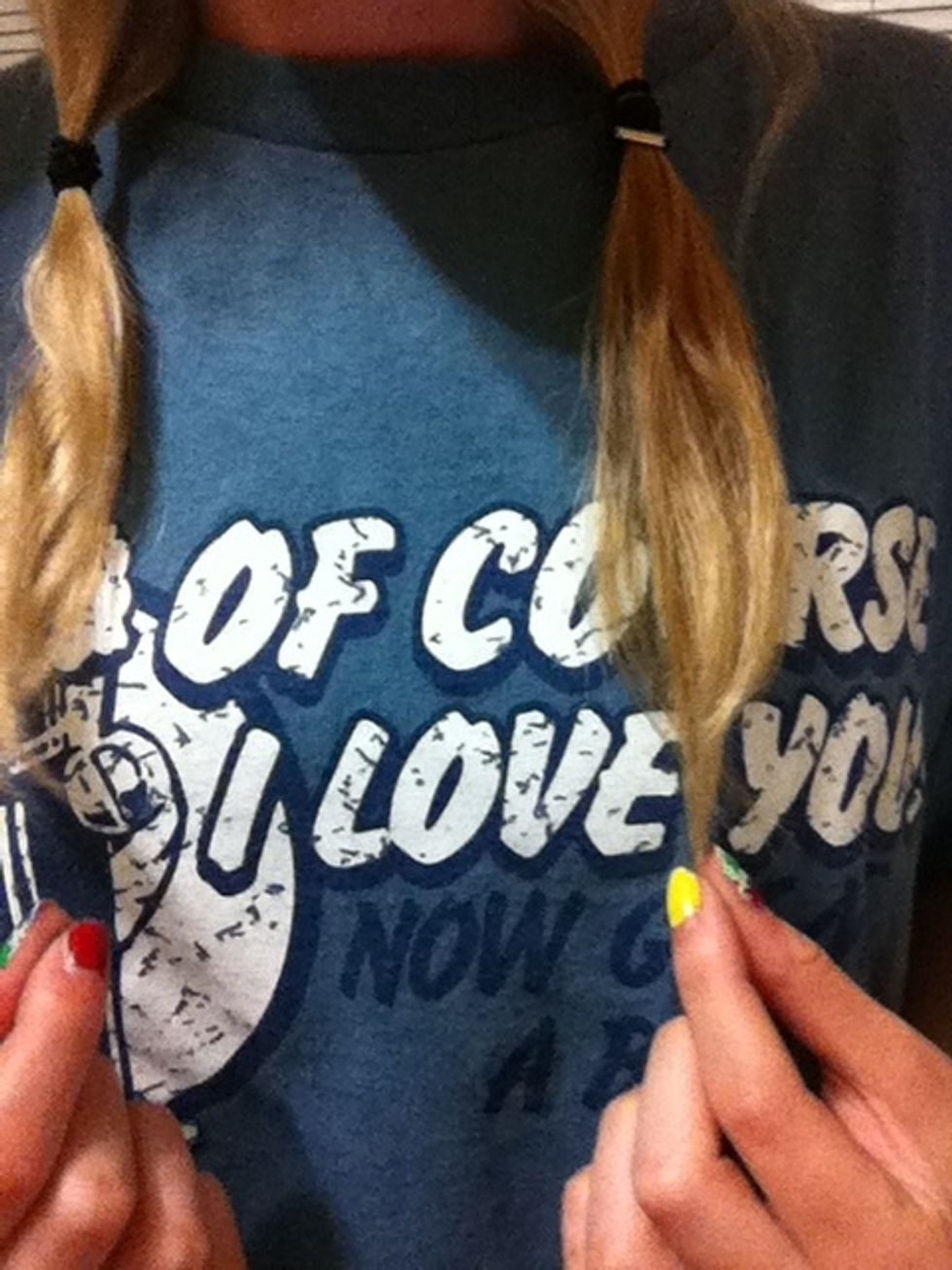 With pony tails, put them as far as you want to dip dye your hair