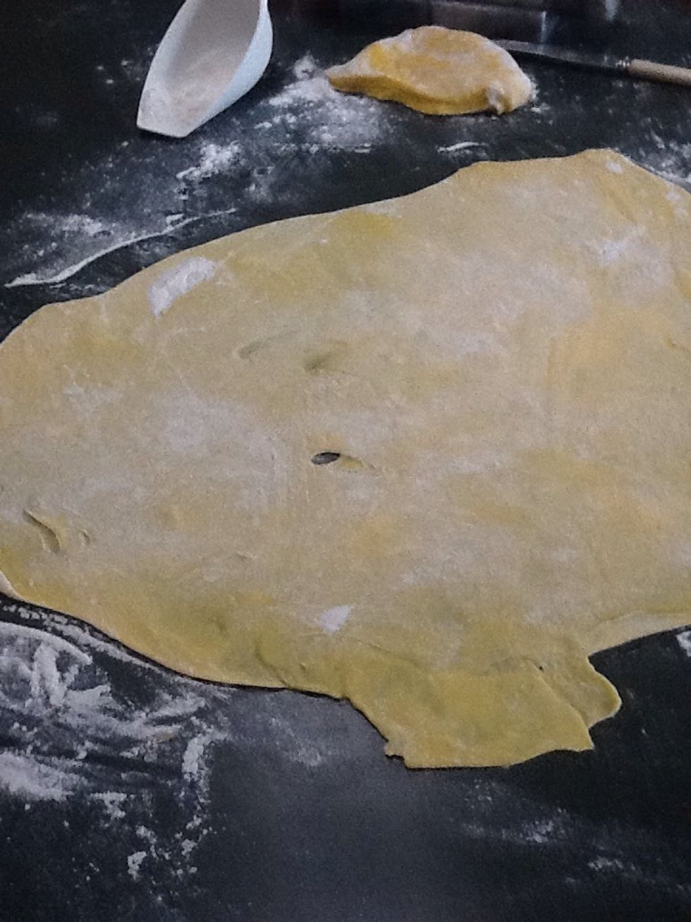 With roll in pin roll until is very thin like paper .