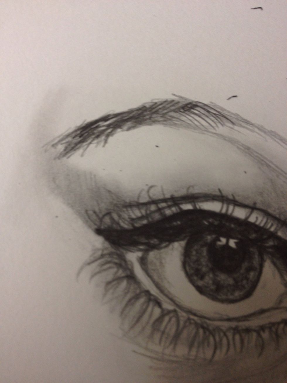 With short flicks start to mimic eyebrow hairs. Since they do not all grow in the same direction, they are relatively easier to make.