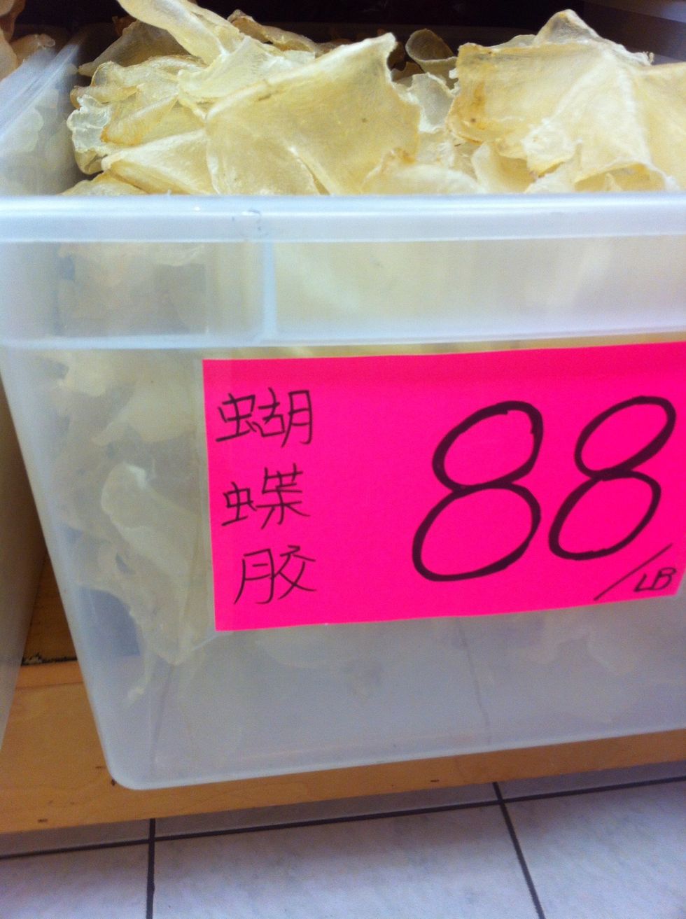 With some dried stuff