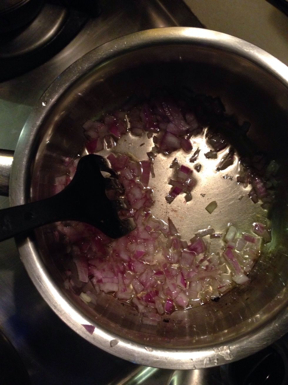 With some olive oil kill the chopped onions in a small pan