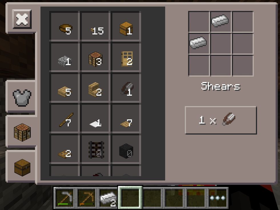 With that iron, (again, if you have some,) make shears to get wool from sheep.