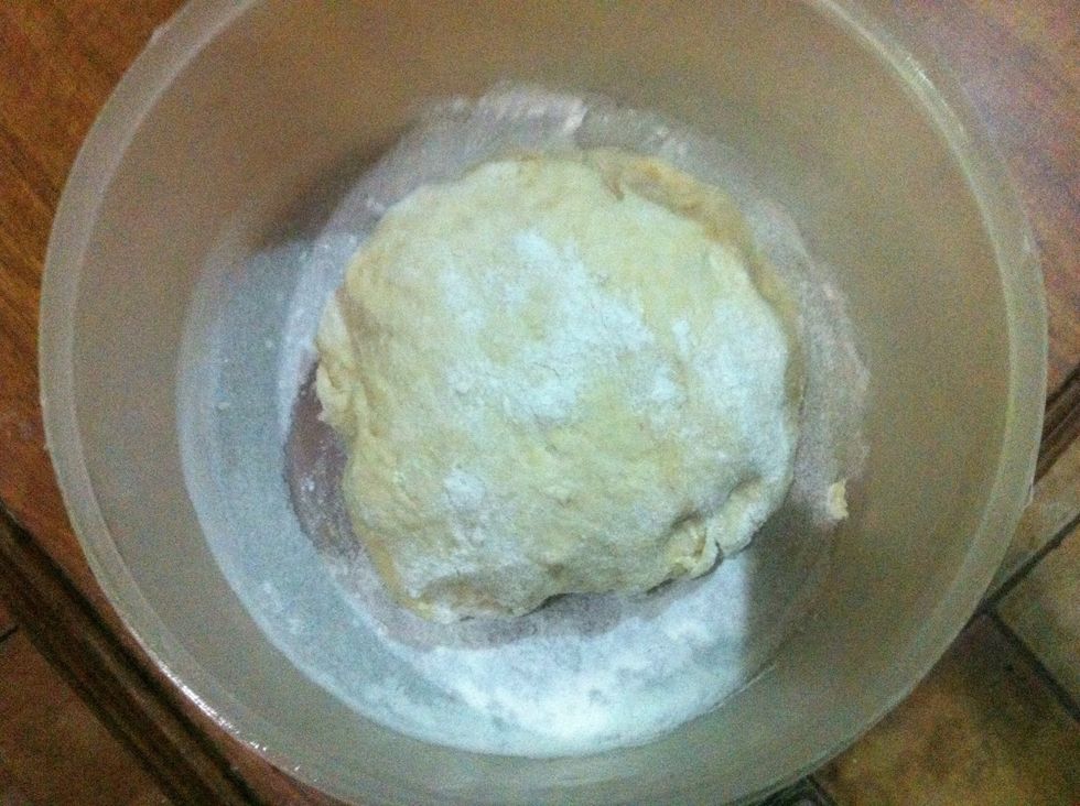 with that sugar water .. slightly hot water knead this mixture to form crust