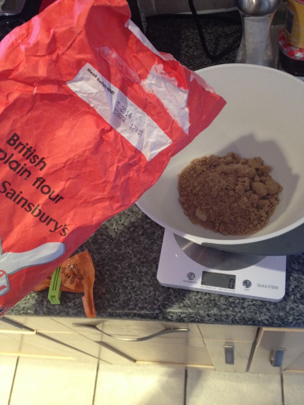 With the flour...