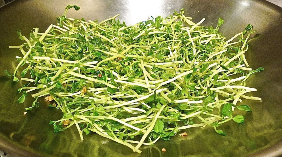 How to stir fry crispy sweet pea sprout ( tau miu ) - B+C Guides