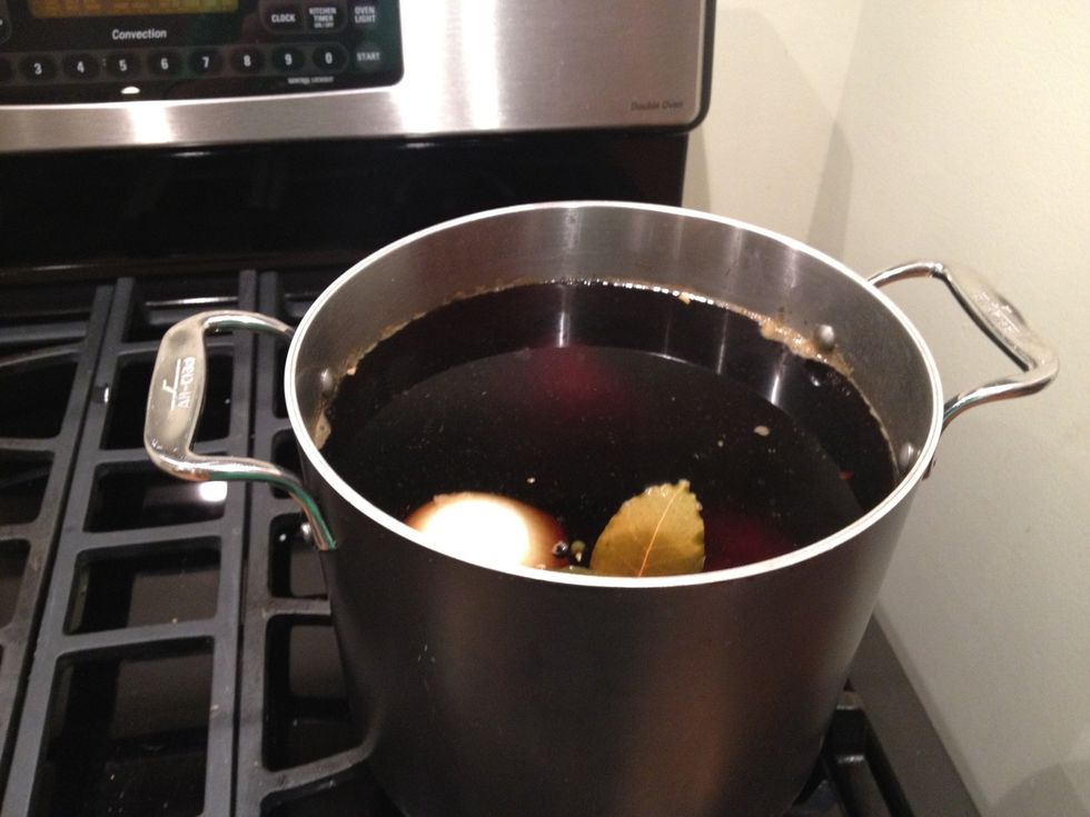 With the gluten added to the stockpot, simmer for two hours