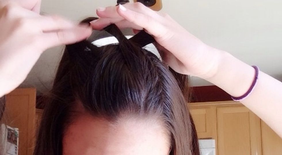 With the left section add some hair from your head