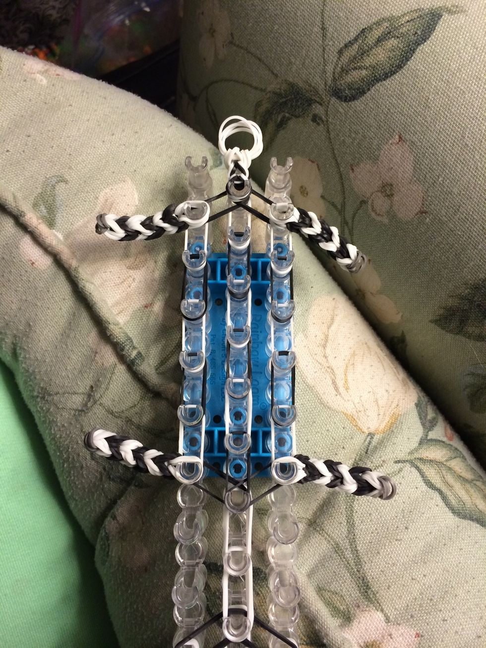 With the legs and tail attached all we have left to place is the capping bands