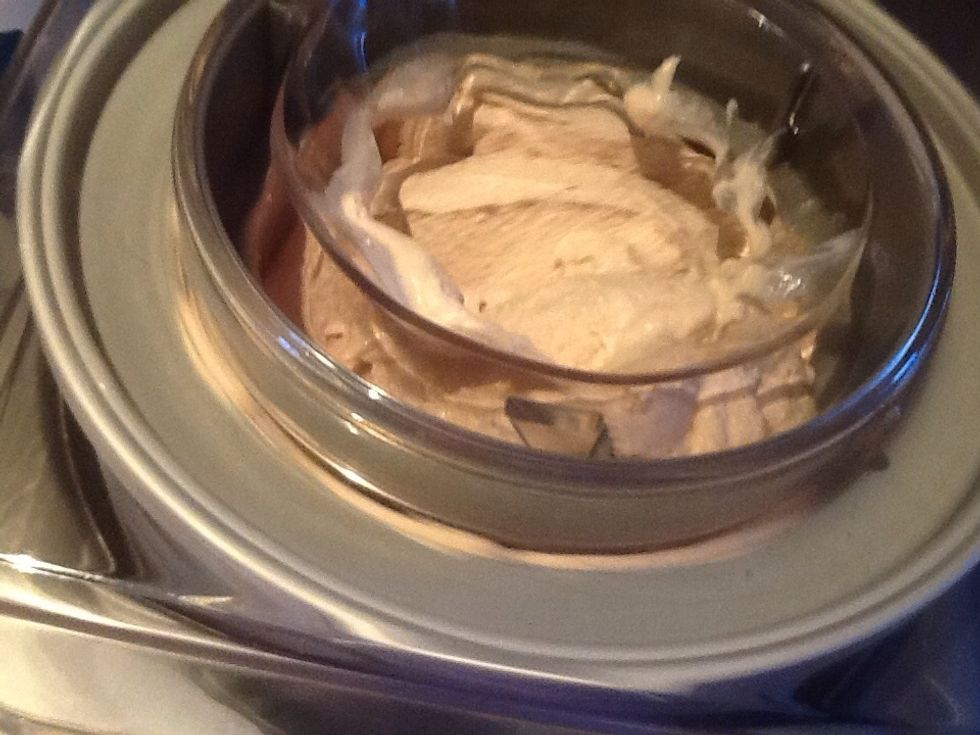 With the mixer and my scraping, the broken ice cream crystals grow in size fast.