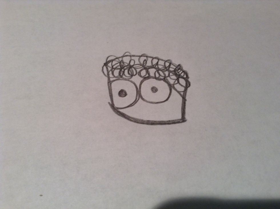 With the open space above your your eyes, you can now fill in hair.\ud83d\udc87