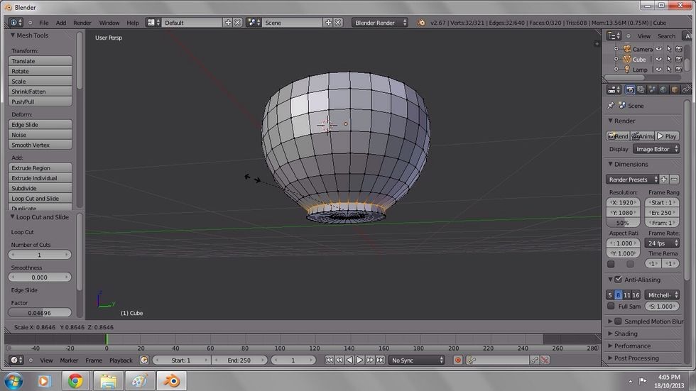 With the vertices of the new loop selected, use scale (shortcut S) to make the loop smaller, this gives more definition to the bottom of the cup.