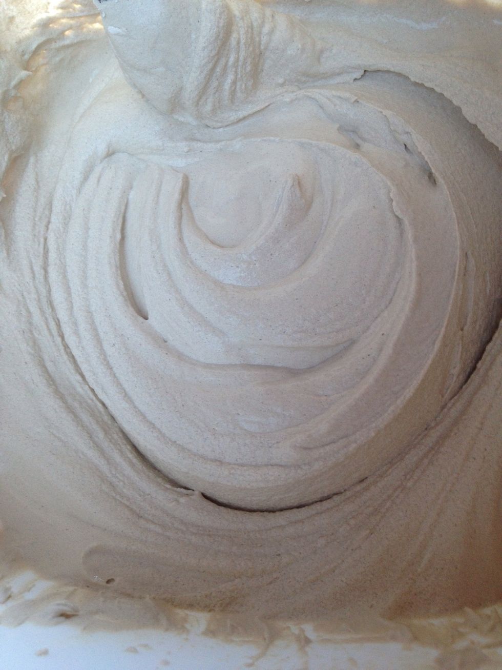 With your "frosting", you want it to be able to hold its shape. To do this you can add more powder to get a thicker mixture or just wait a few minutes for it to dry slightly because stirring hurts!