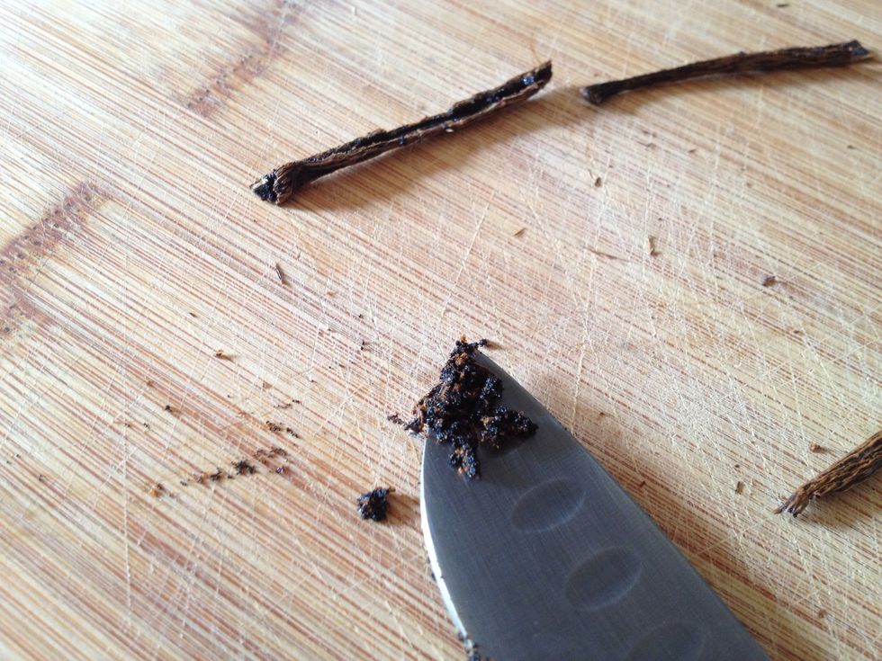 With your knife, scrape out as much of the meat as possible and add to the batter.