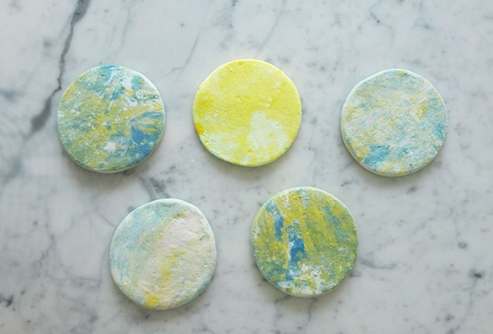 With your mould, cut out 5 circles. Make sure the base of the coaster is completely smooth and level, otherwise your coaster won't be stable.