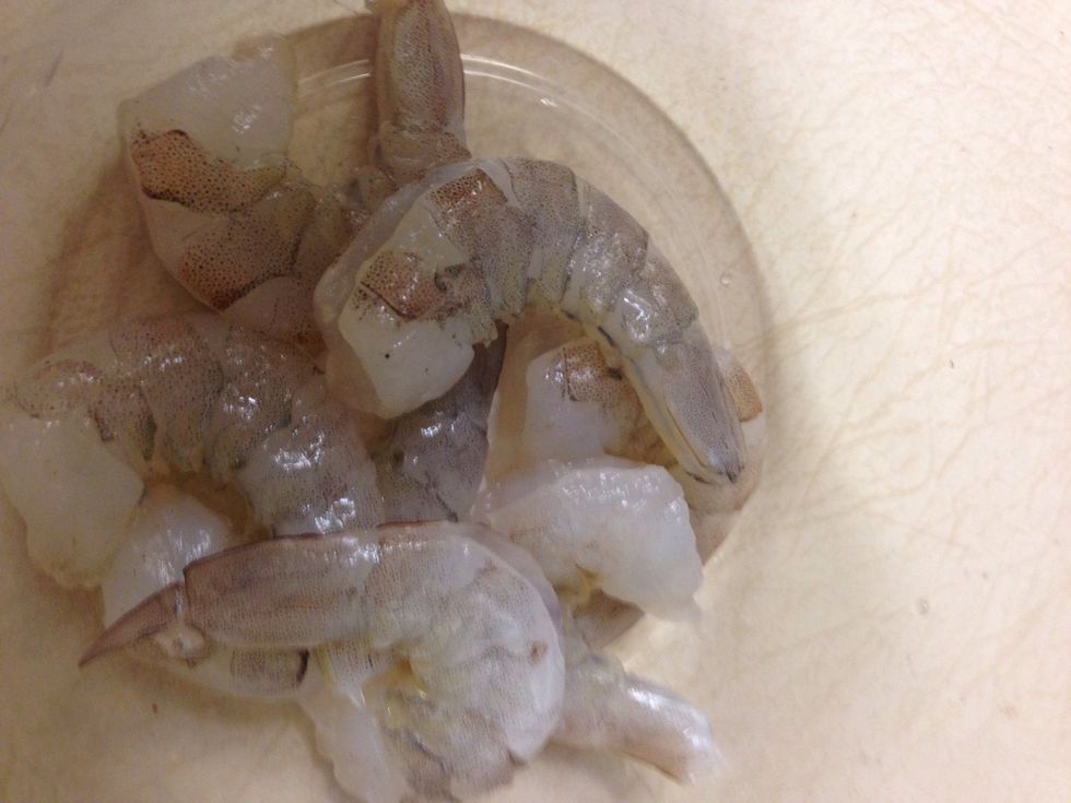 With your prepared shrimp...