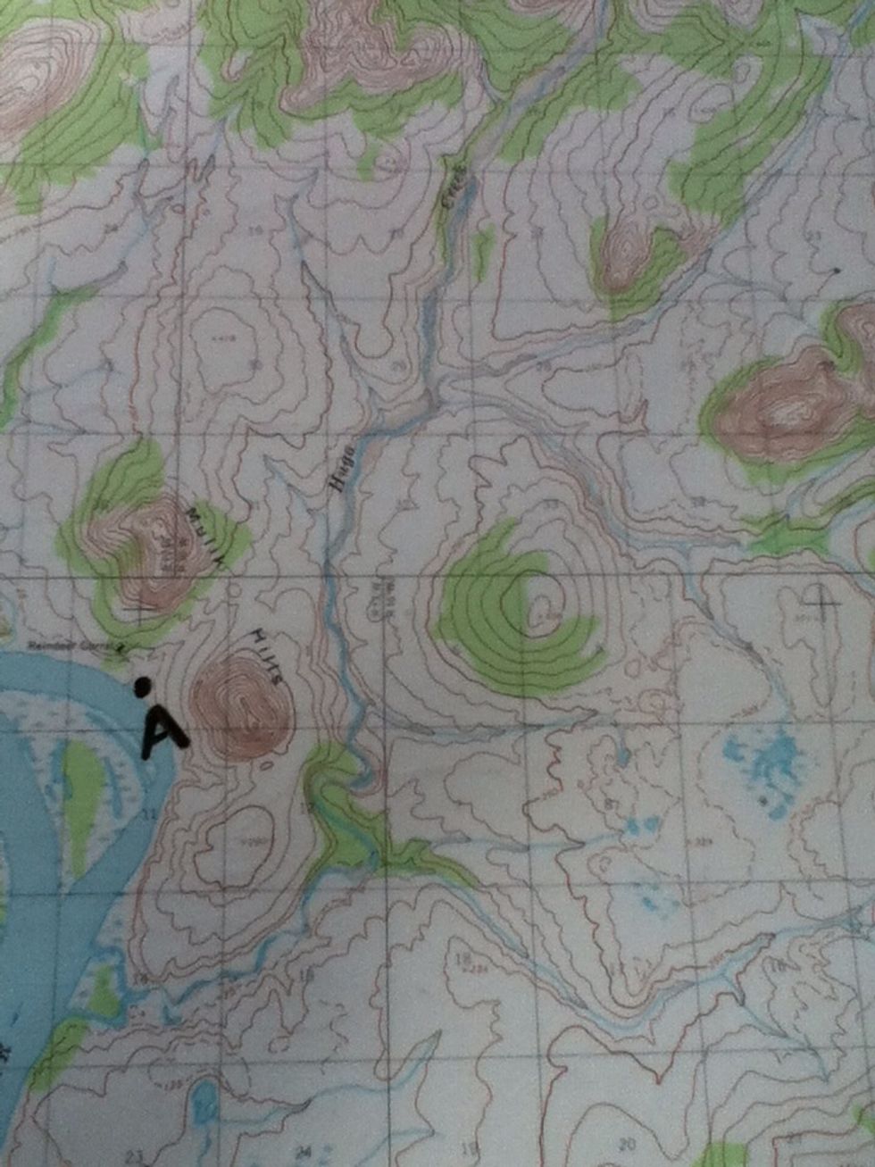 Without moving the map, locate your starting point (where you are "now").