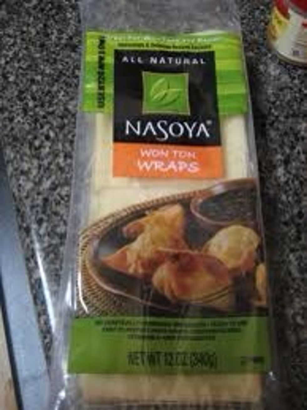 Wonton Wrappers usually near produce in refrigerated section