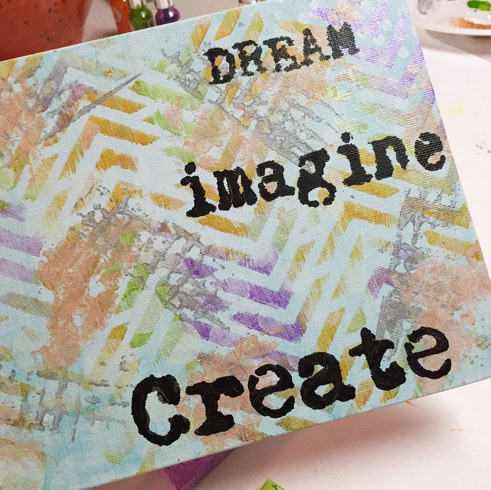 words added to canvas.