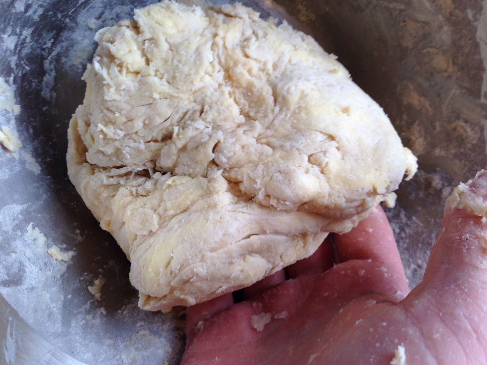 Work the mixture with your hands until it comes together to form a dough