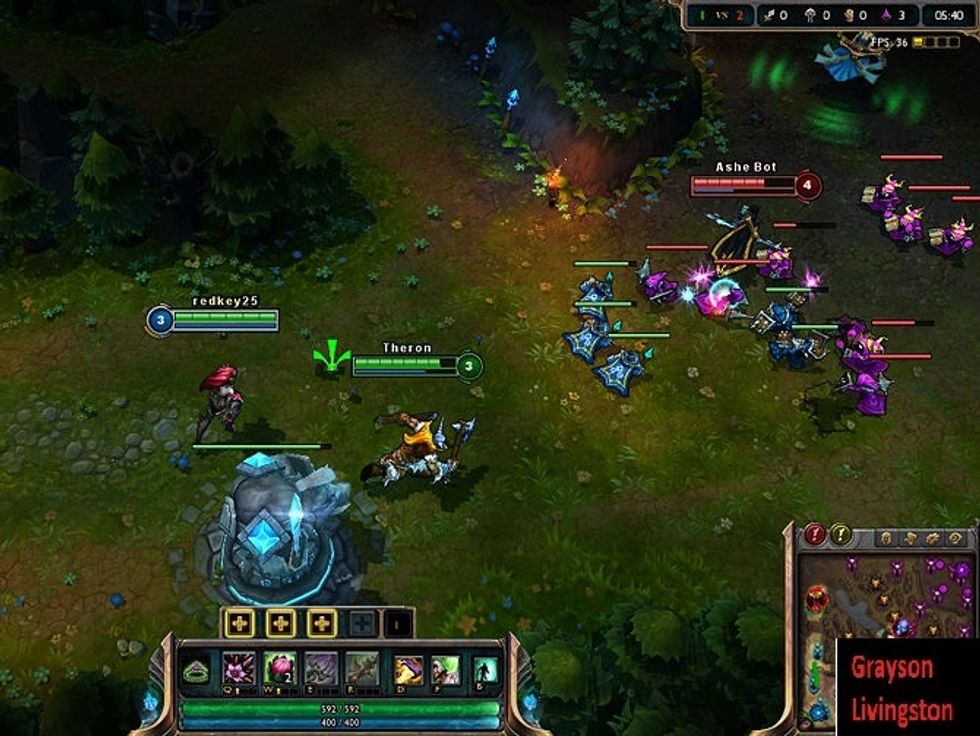 Work with your teammates. Work together with your teammates to slowly kill the enemy. Remember, the goal is not to kill them but to instead destroy their turrets and Nexus.