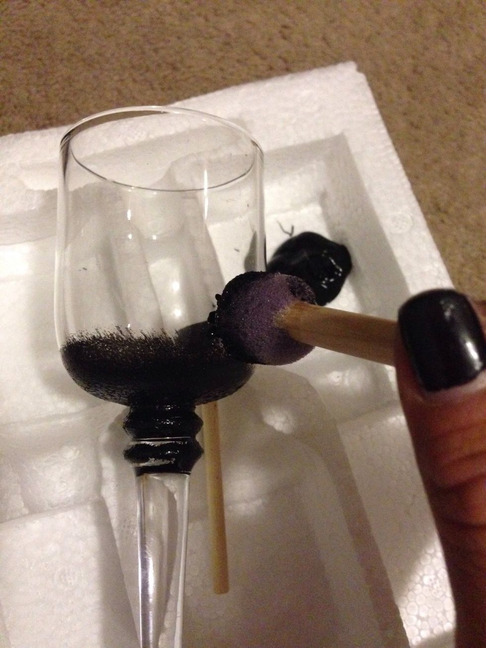 Working my way up I switch off to the larger sponge applicator