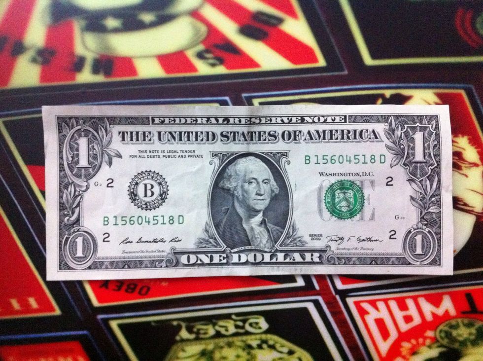 Works BEST with crisp bills! For demonstration I'm using a dollar bill. Feel free to use any other U.S money amount.