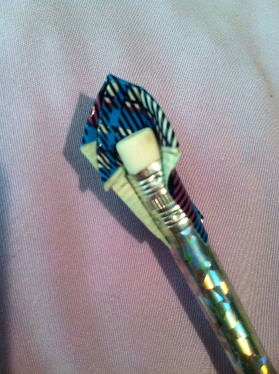 Wrap a petal around the pencils ERASER!!!