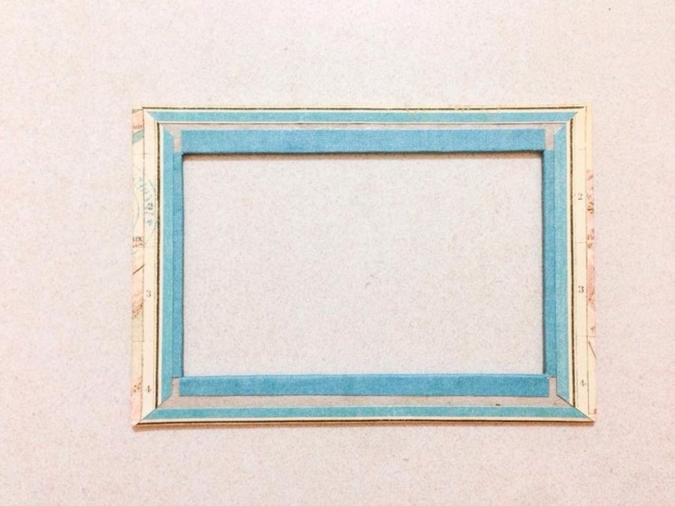 Wrap and glue around the frame as shown...