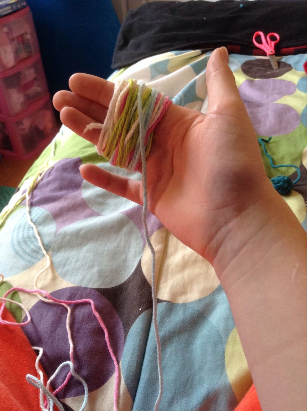 Wrap around your fingers as many times as you want depending how thick you would like it to be!