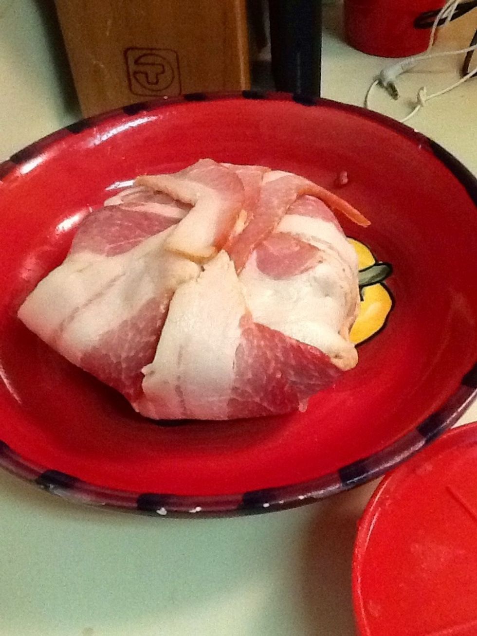 Wrap burger in bacon