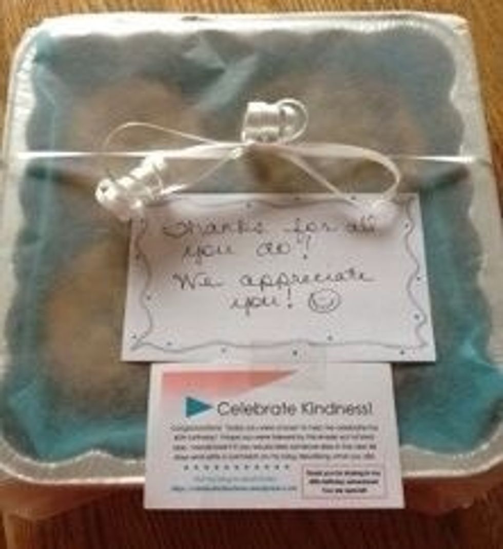 Wrap cookies with a note attached.