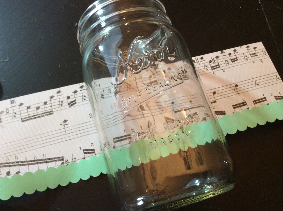 Wrap each jar varying paper patterns and washi tape colors.