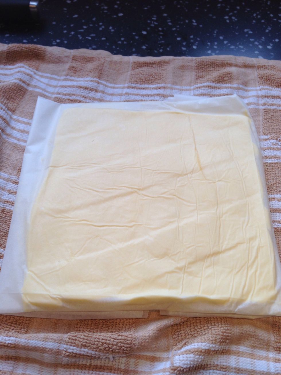 Wrap in paper and refrigerate the butter slab until needed