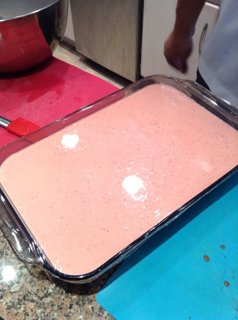 Wrap it up and freeze for at least 4 hrs. *if you are doubling or tripling the recipe, I recommend a longer freeze time or freezing mixture into several smaller trays.