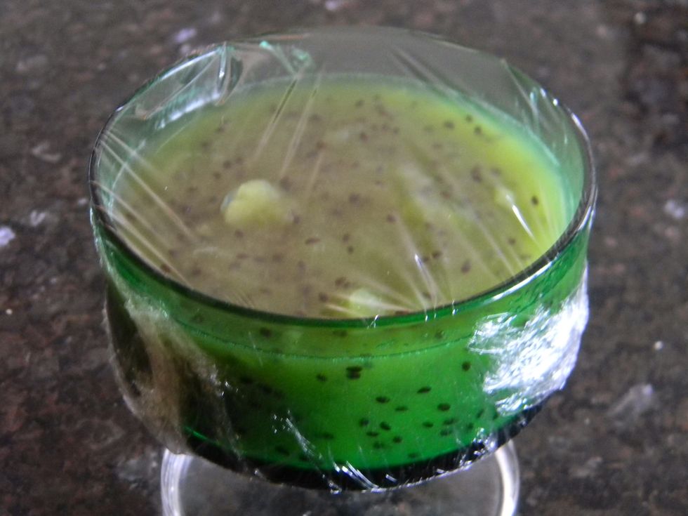 wrap it up with cling film or a lid if you have one and refrigerate it for at least 2 hours.