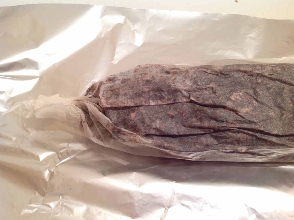 Wrap the baking paper to form a salami shape