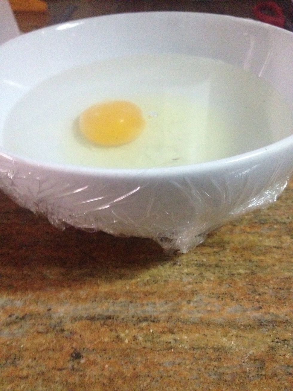 Wrap the bowl with cling film