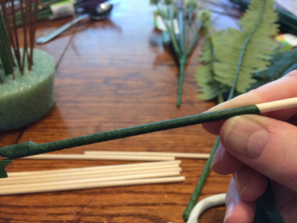 Wrap the entire dowel so no wood shows.