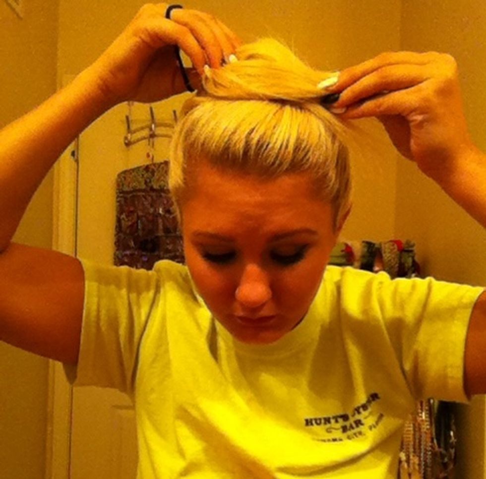 Wrap the hair around like a donut