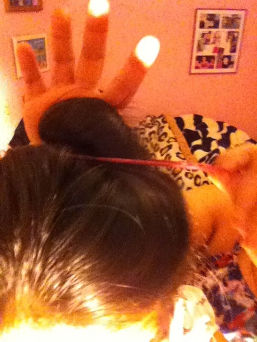 Wrap the hair elastic around