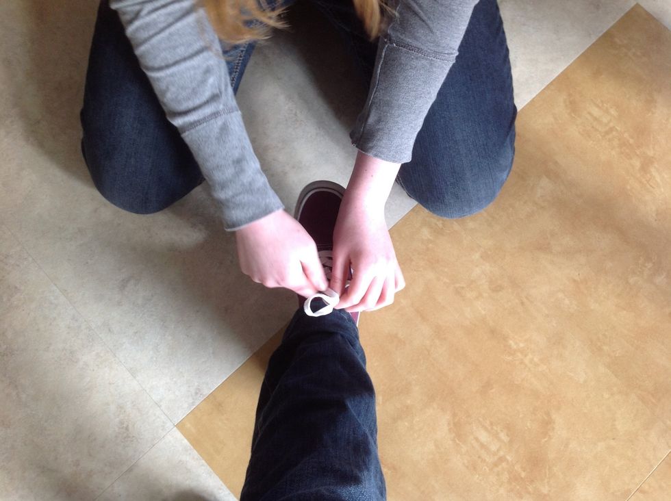 Wrap the lace that was around your finger around the bunny ear.