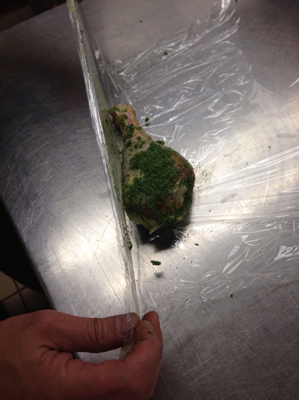 Wrap the legs individually with plastic.