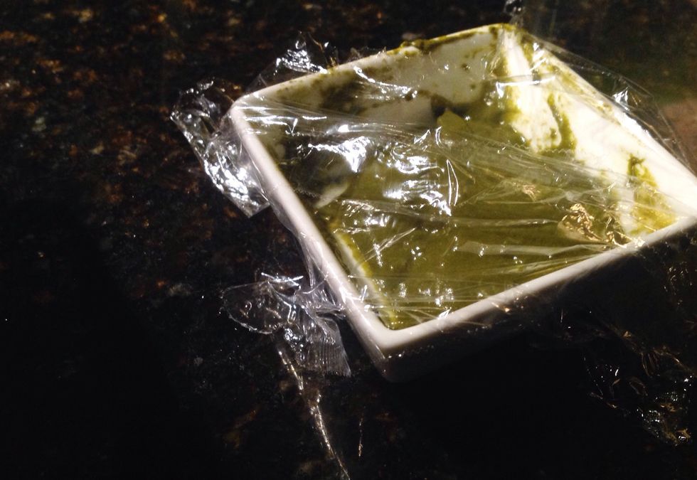 Wrap the mixture with the plastic wrap. Let it sit in room temperature for at least 1 hour. Use within 24 hours.