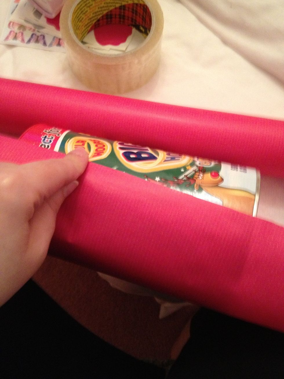 Wrap the paper round and cut to size